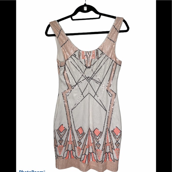 bebe Dresses & Skirts - BEBE GEOMETRIC SEQUIN BODY CON DRESS SIZE S